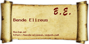 Bende Elizeus névjegykártya